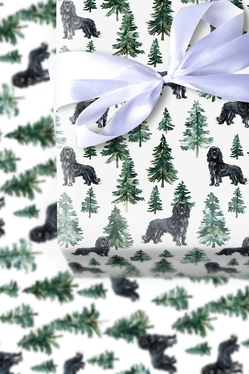 Snow Day for Black Cavilers - Wrapping Paper - Aspen & Arlo