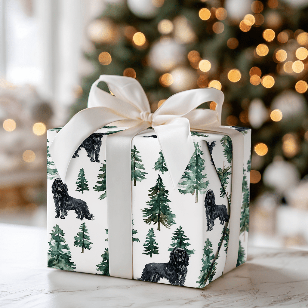 Snow Day for Black Cavilers - Wrapping Paper - Aspen & Arlo