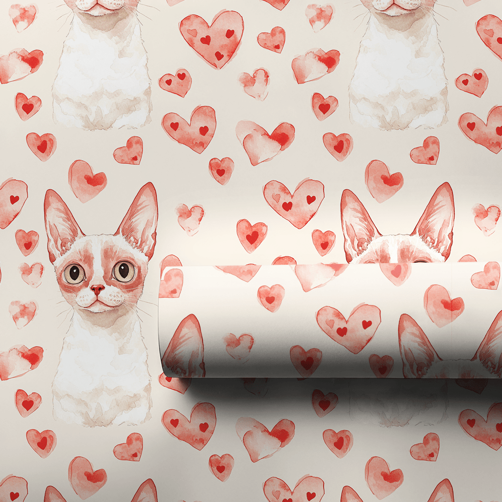 Devon Rex Valentine - Wrapping Paper - Aspen & Arlo