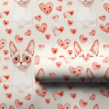 Devon Rex Valentine - Wrapping Paper - Aspen & Arlo