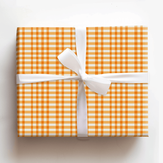 Orange Check Pop - Wrapping Paper - Aspen & Arlo