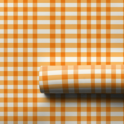 Orange Check Pop - Wrapping Paper - Aspen & Arlo
