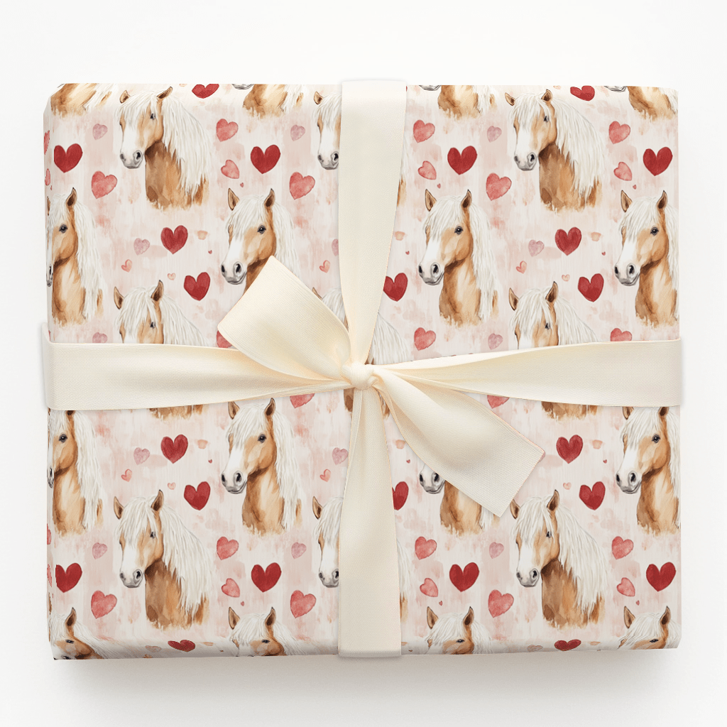 Haflinger Valentine - Wrapping Paper - Aspen & Arlo