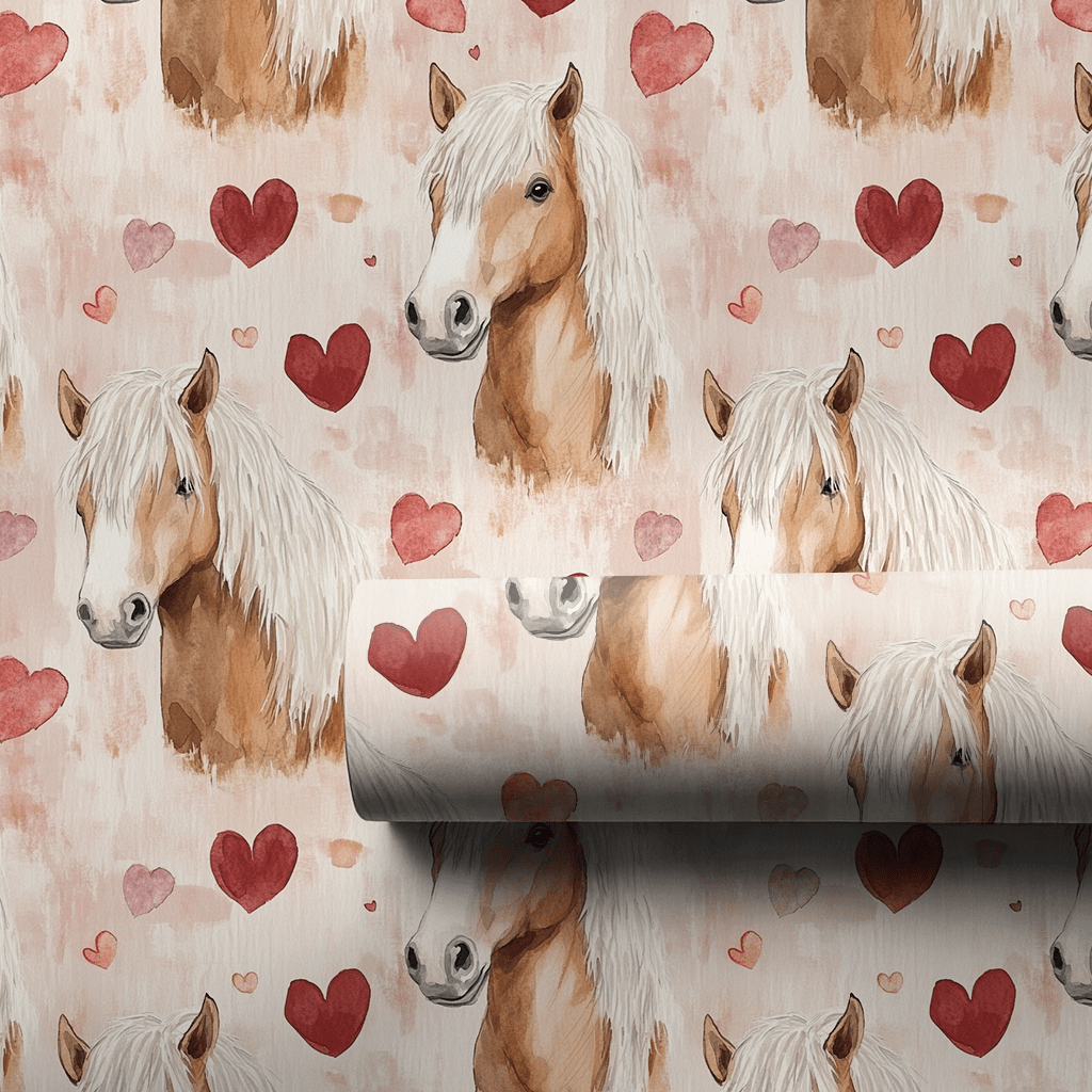 Haflinger Valentine - Wrapping Paper - Aspen & Arlo