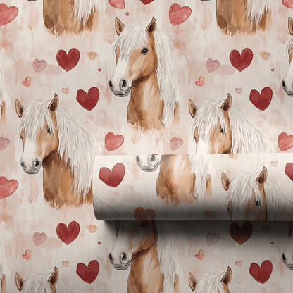 Haflinger Valentine - Wrapping Paper - Aspen & Arlo
