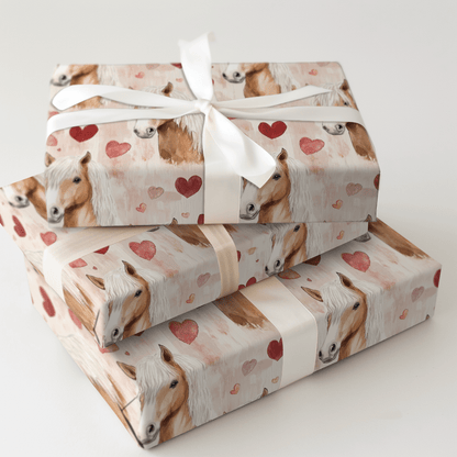 Haflinger Valentine - Wrapping Paper - Aspen & Arlo