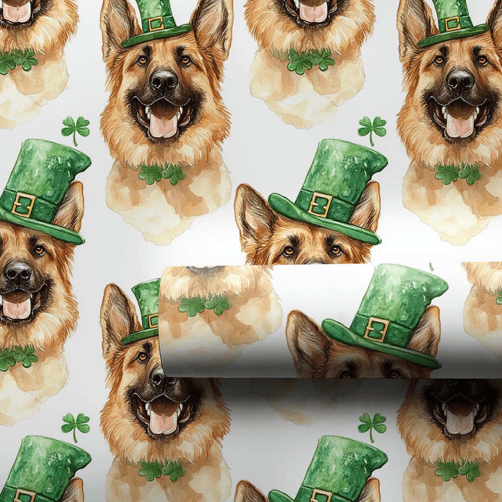 Leprechaun German Shepherd - Wrapping Paper - Aspen & Arlo