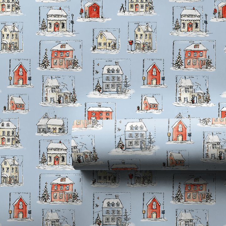 Vintage Christmas Postcards - Wrapping Paper - Aspen & Arlo