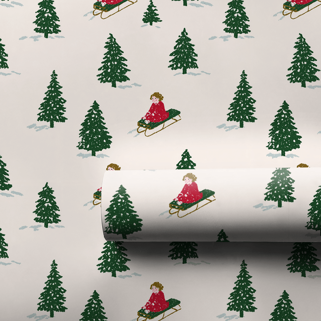 Snow Day Sledding - Wrapping Paper - Aspen & Arlo