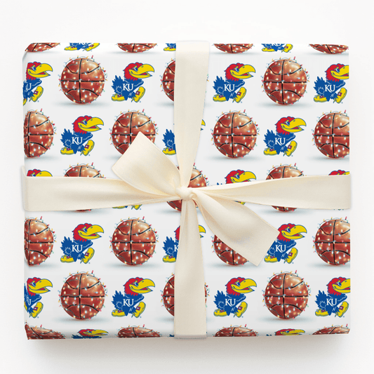 Holiday Hoops Jayhawks - Wrapping Paper - Aspen & Arlo