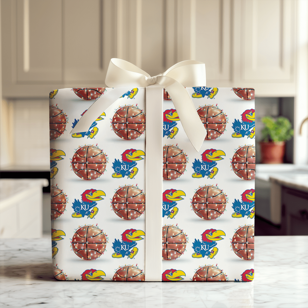Holiday Hoops Jayhawks - Wrapping Paper - Aspen & Arlo