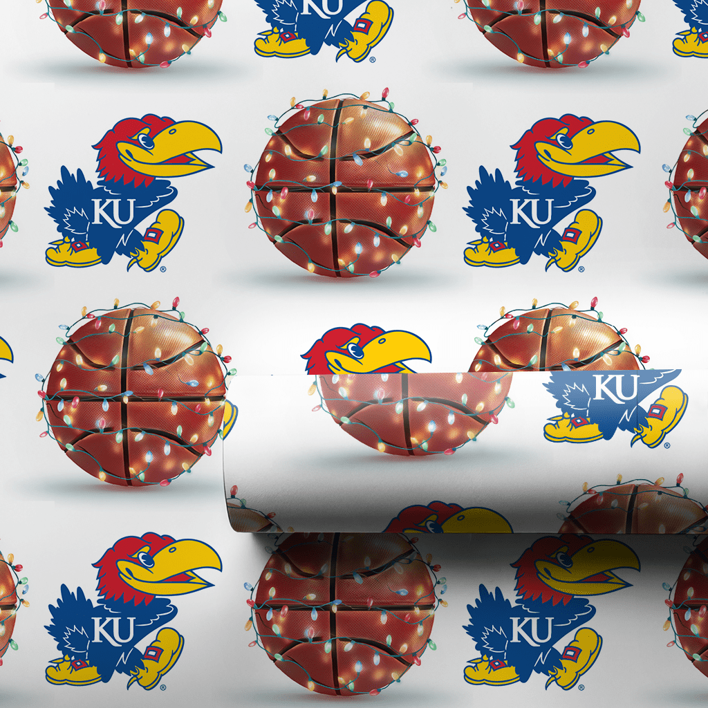 Holiday Hoops Jayhawks - Wrapping Paper - Aspen & Arlo
