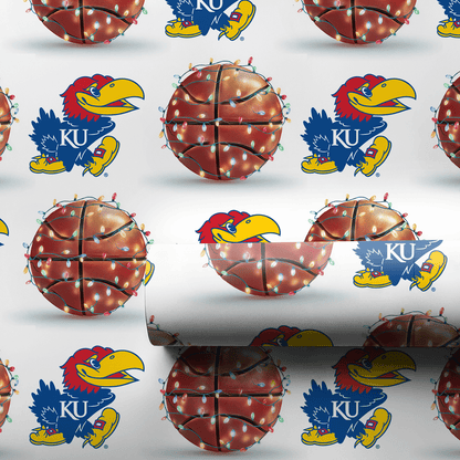 Holiday Hoops Jayhawks - Wrapping Paper - Aspen & Arlo