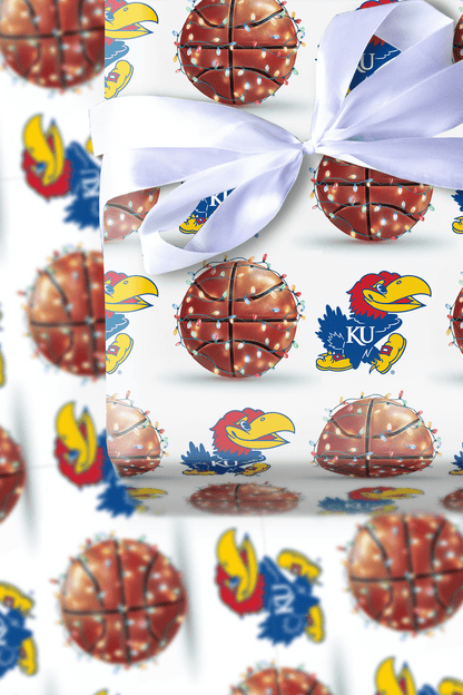 Holiday Hoops Jayhawks - Wrapping Paper - Aspen & Arlo
