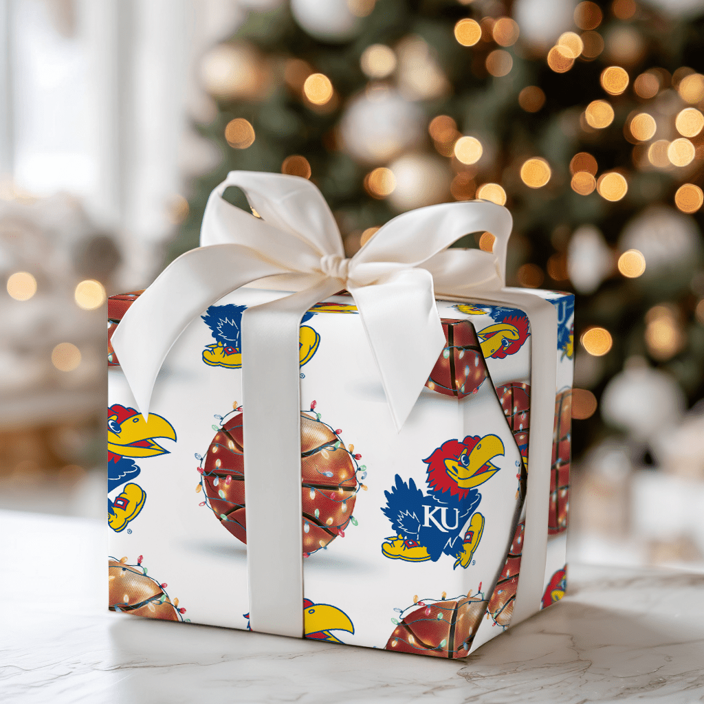 Holiday Hoops Jayhawks - Wrapping Paper - Aspen & Arlo