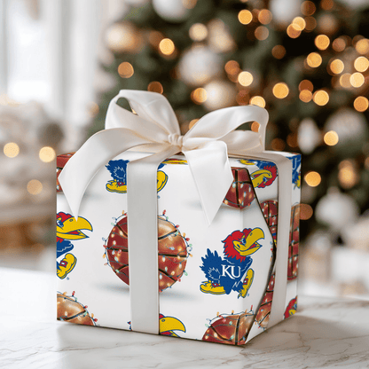 Holiday Hoops Jayhawks - Wrapping Paper - Aspen & Arlo