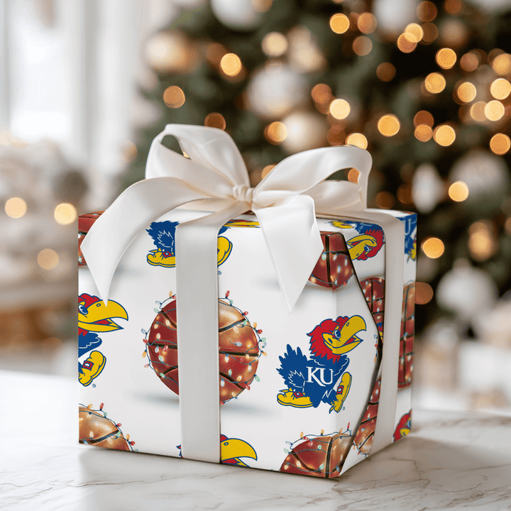 Holiday Hoops Jayhawks - Wrapping Paper - Aspen & Arlo