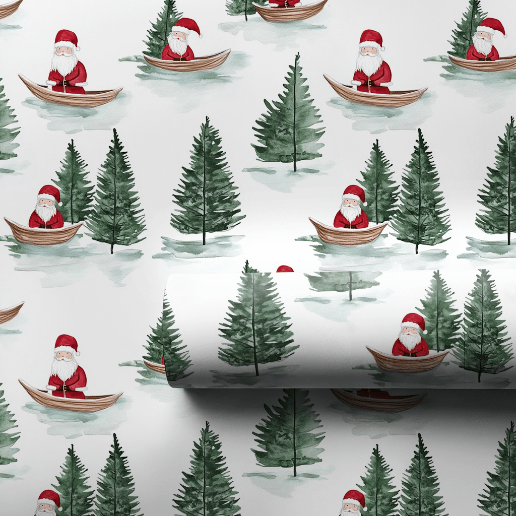 Paddle through the Snow - Wrapping Paper - Aspen & Arlo