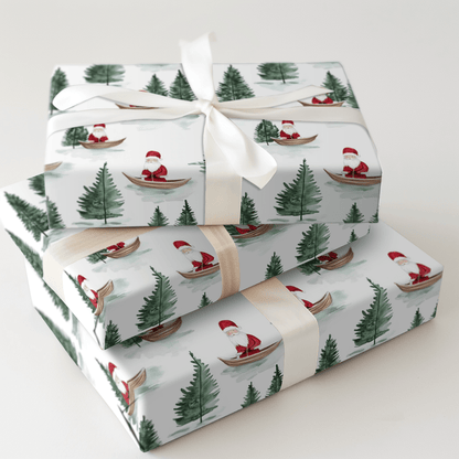 Paddle through the Snow - Wrapping Paper - Aspen & Arlo