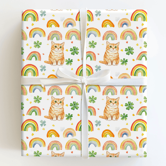Rainbows with the Domestic Shorthair - Wrapping Paper - Aspen & Arlo