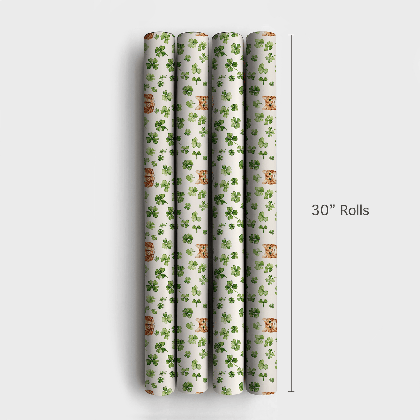 Shamrocks with the Scottish Fold - Wrapping Paper - Aspen & Arlo