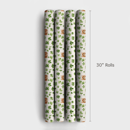 Shamrocks with the Scottish Fold - Wrapping Paper - Aspen & Arlo