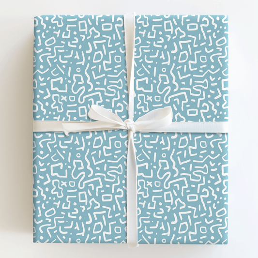 Doodle Blue - Wrapping Paper - Aspen & Arlo