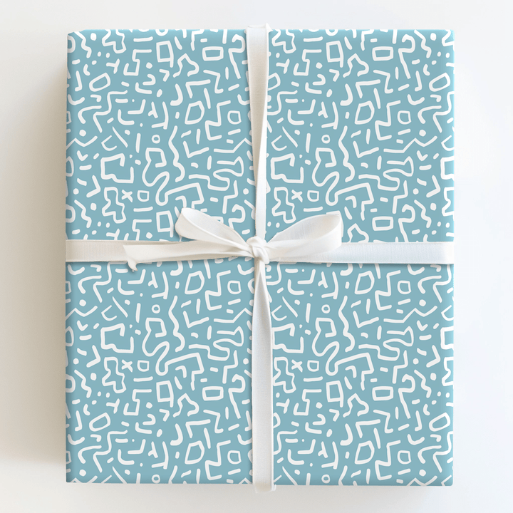 Doodle Blue - Wrapping Paper - Aspen & Arlo