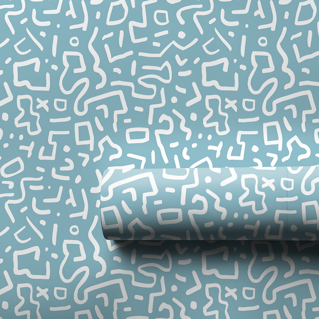 Doodle Blue - Wrapping Paper - Aspen & Arlo