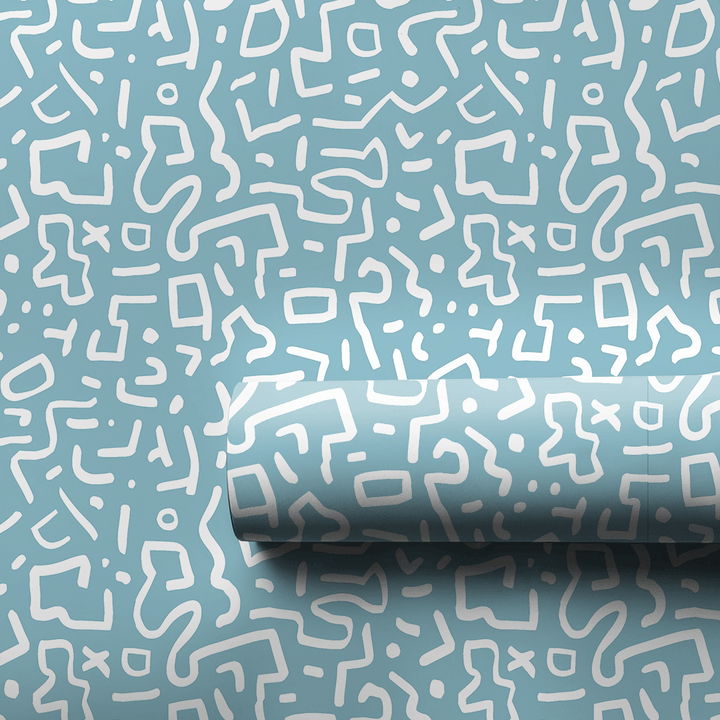 Doodle Blue - Wrapping Paper - Aspen & Arlo