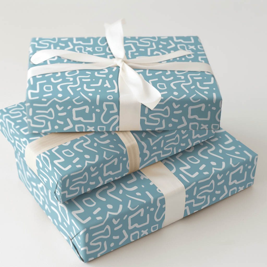 Doodle Blue - Wrapping Paper - Aspen & Arlo