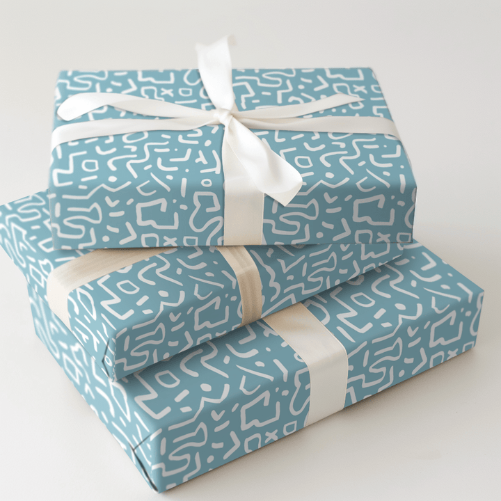 Doodle Blue - Wrapping Paper - Aspen & Arlo