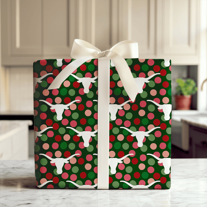 Longhorn Christmas Dot - Wrapping Paper - Aspen & Arlo