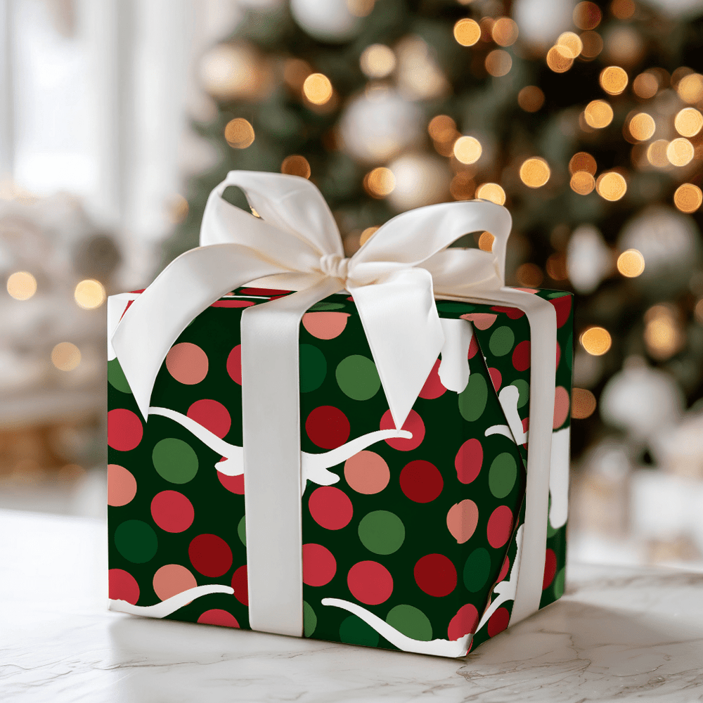 Longhorn Christmas Dot - Wrapping Paper - Aspen & Arlo