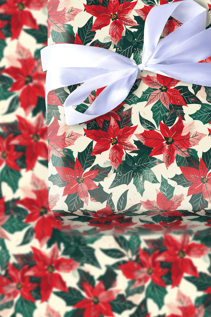 Set of Poinsettia - Wrapping Paper - Aspen & Arlo