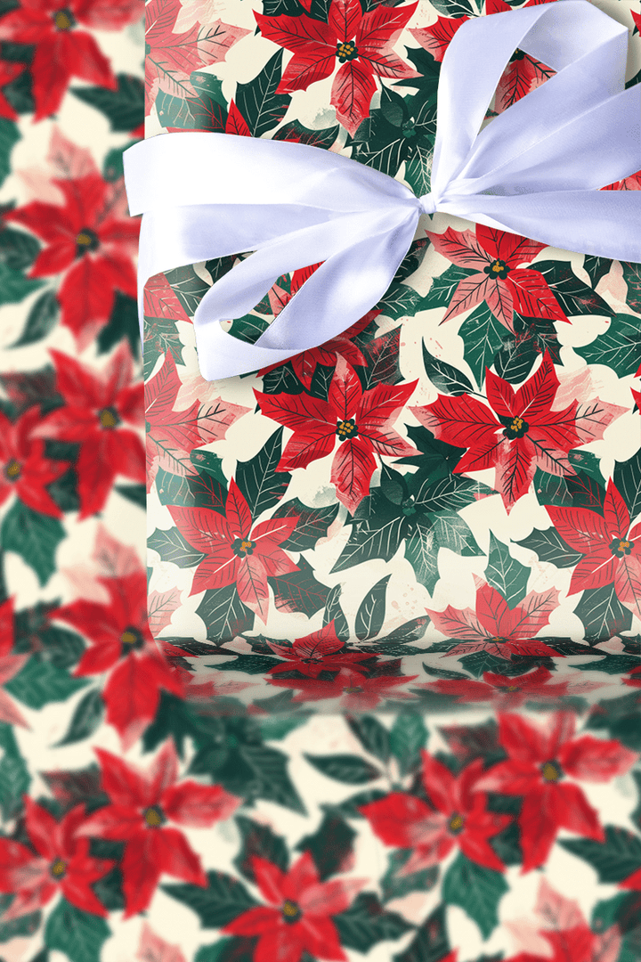 Set of Poinsettia - Wrapping Paper - Aspen & Arlo
