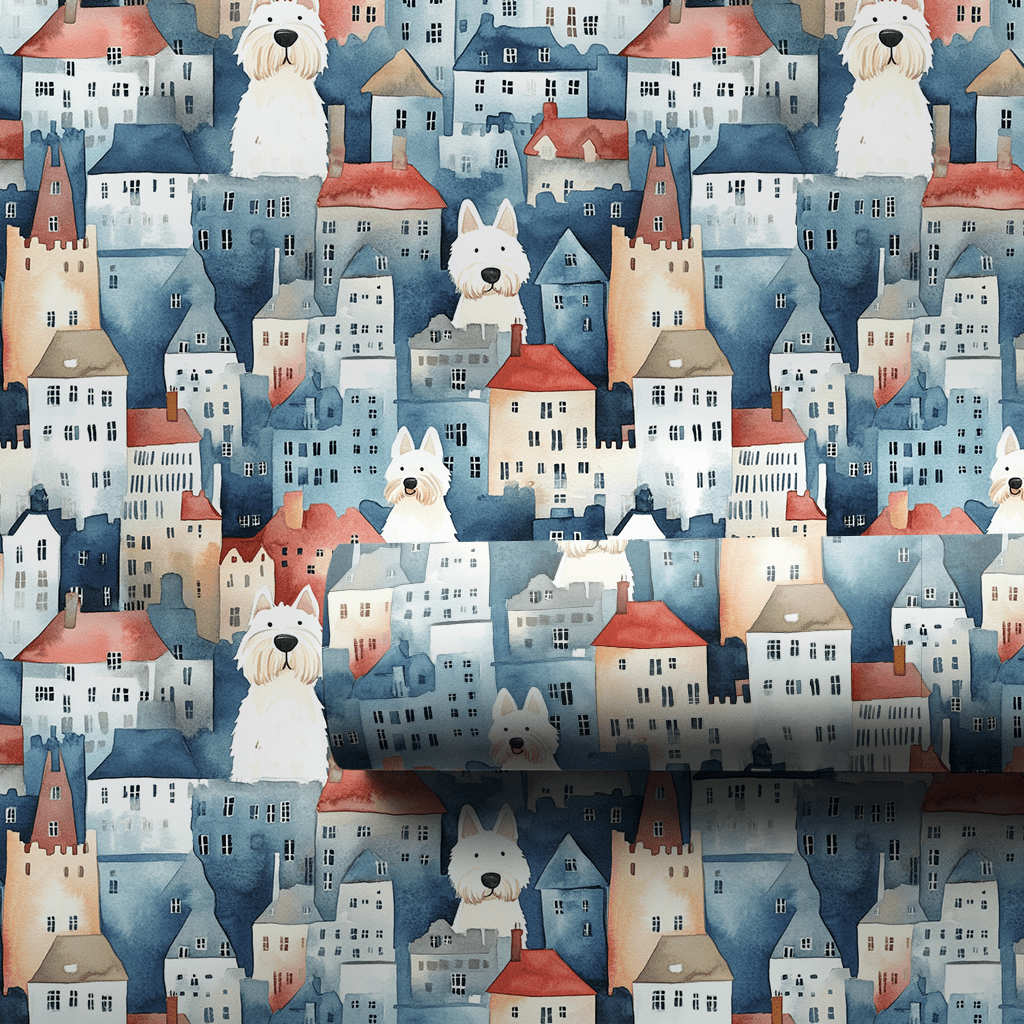 City with the Westies - Wrapping Paper - Aspen & Arlo