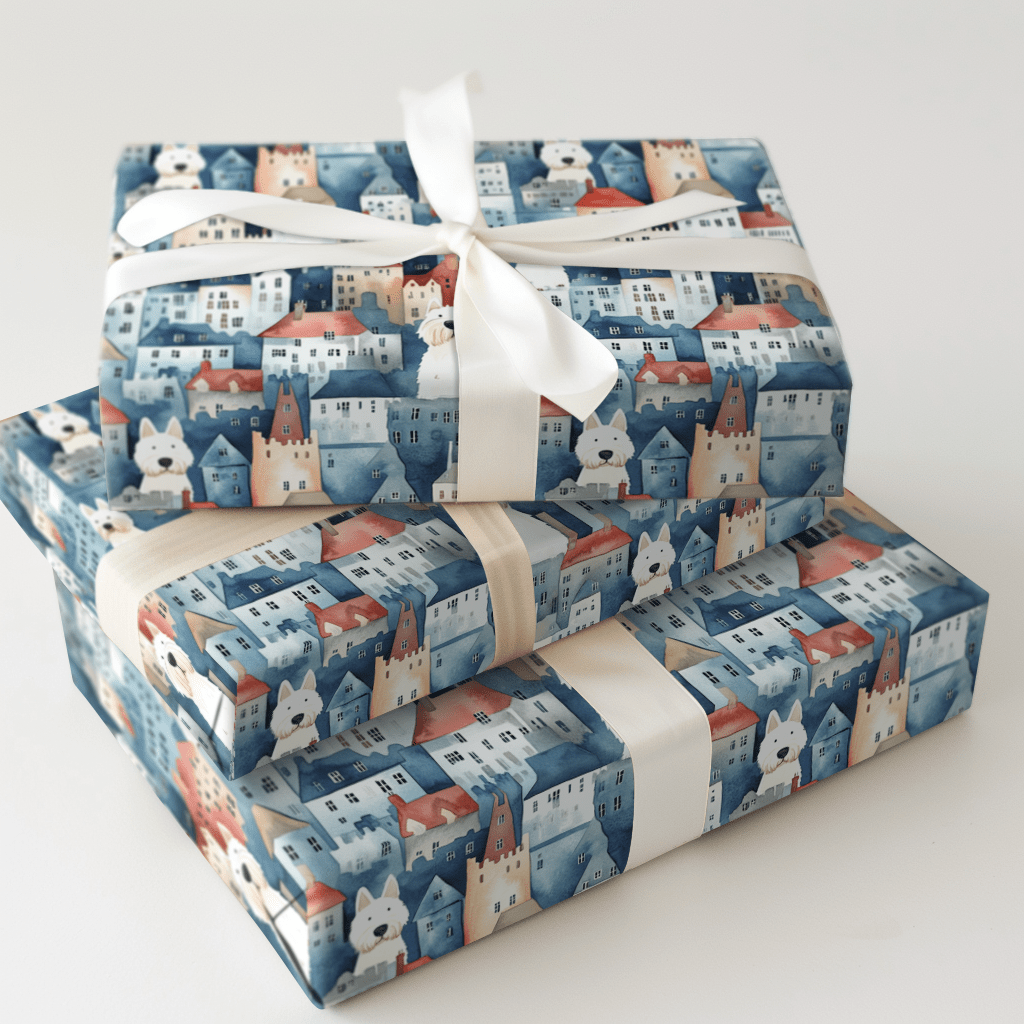City with the Westies - Wrapping Paper - Aspen & Arlo