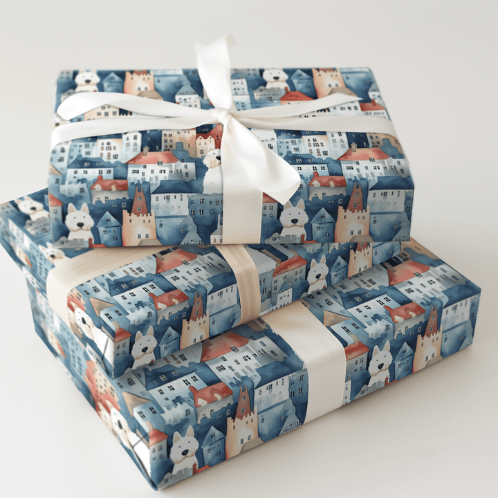 City with the Westies - Wrapping Paper - Aspen & Arlo
