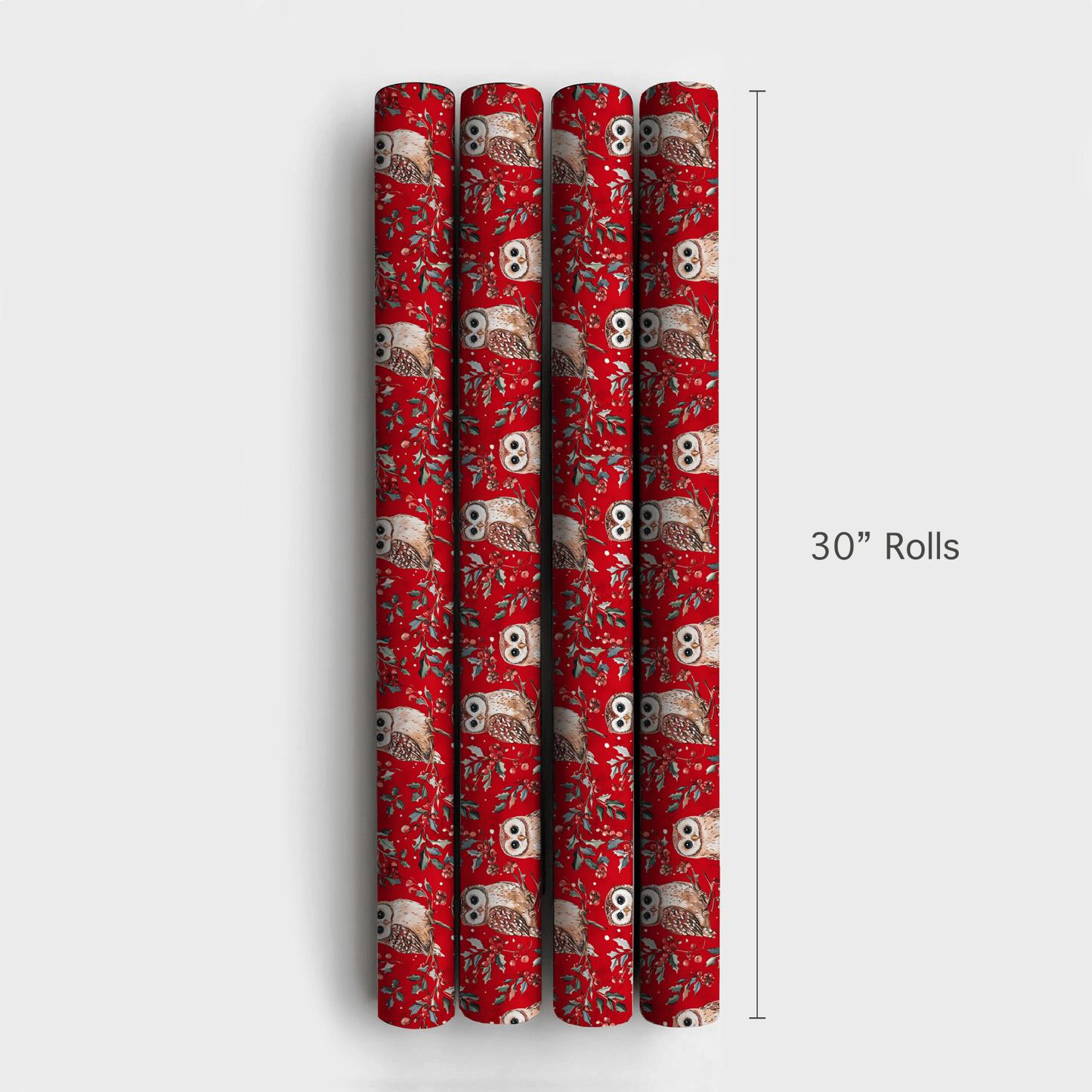 Holly Jolly Owl - Wrapping Paper - Aspen & Arlo