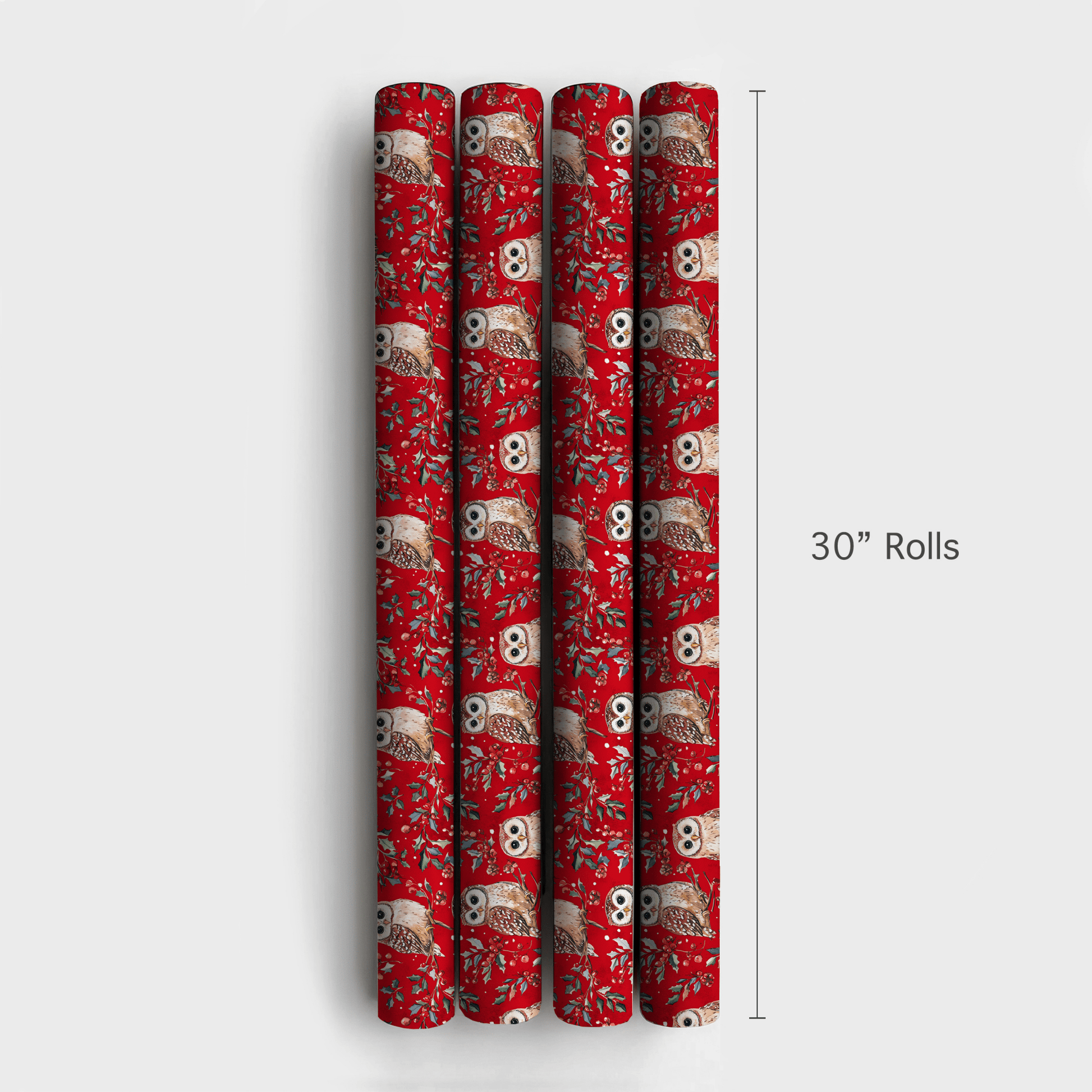 Holly Jolly Owl - Wrapping Paper - Aspen & Arlo
