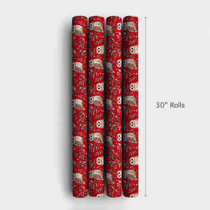 Holly Jolly Owl - Wrapping Paper - Aspen & Arlo
