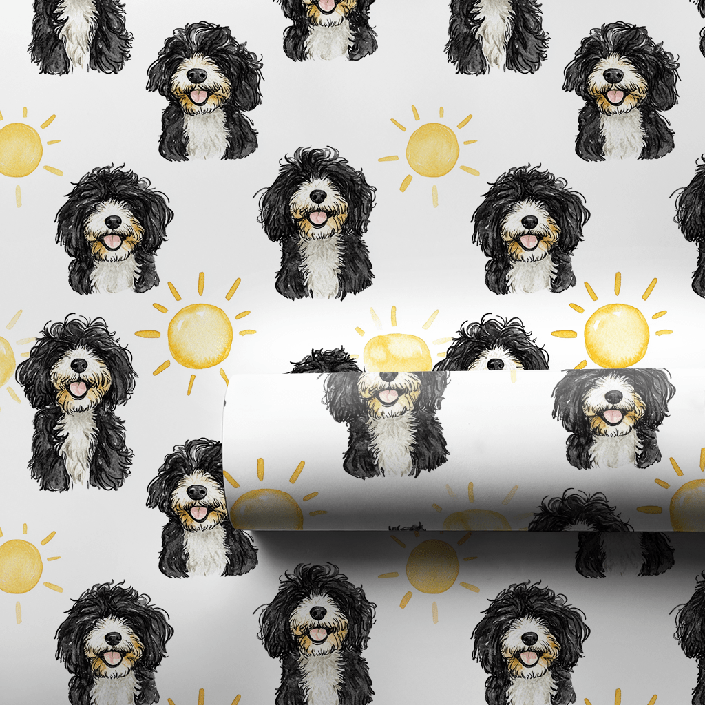 Sunny Day with the Bernadoodles - Wrapping Paper - Aspen & Arlo