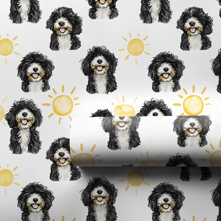Sunny Day with the Bernadoodles - Wrapping Paper - Aspen & Arlo
