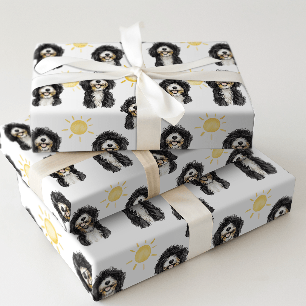 Sunny Day with the Bernadoodles - Wrapping Paper - Aspen & Arlo