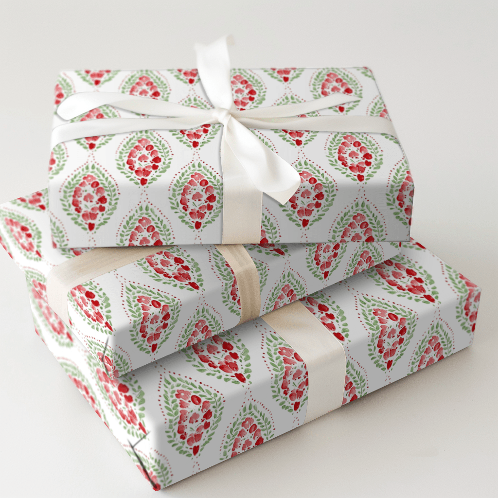 Peppermint Posies - Wrapping Paper - Aspen & Arlo