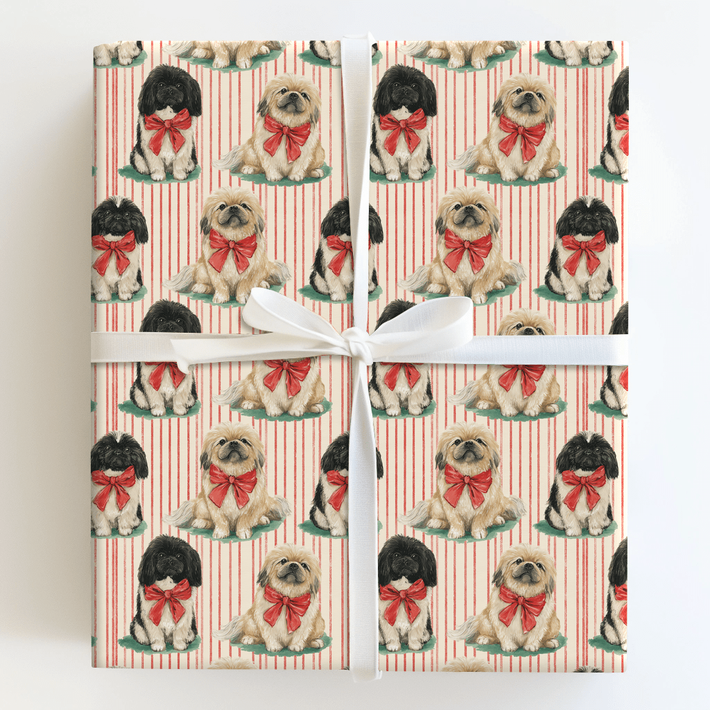Pekingese Pinstripes - Wrapping Paper - Aspen & Arlo