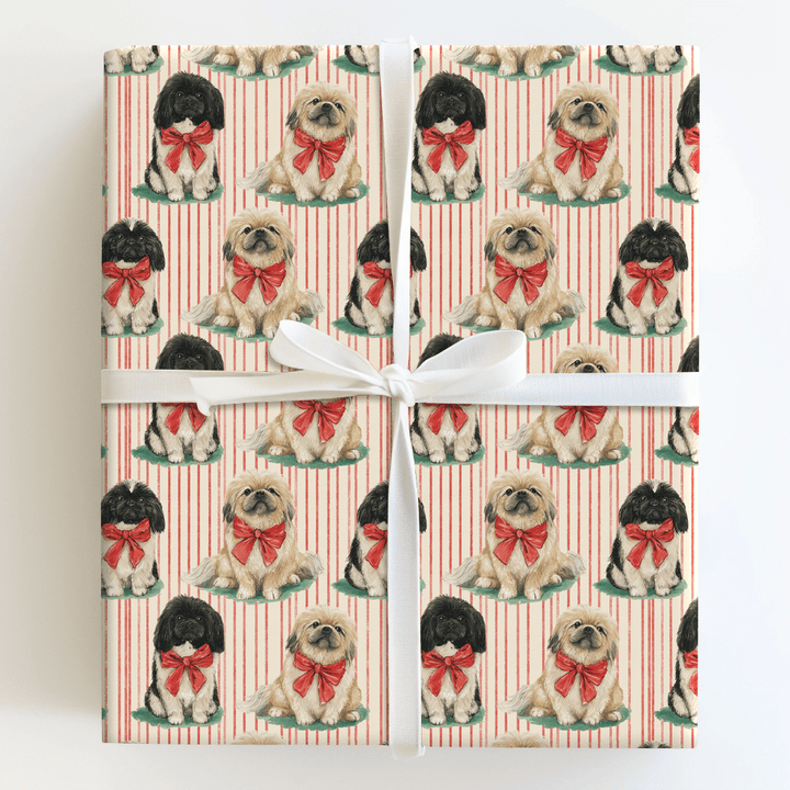 Pekingese Pinstripes - Wrapping Paper - Aspen & Arlo