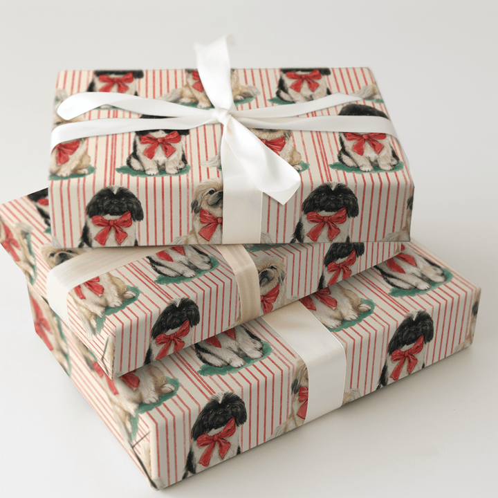 Pekingese Pinstripes - Wrapping Paper - Aspen & Arlo