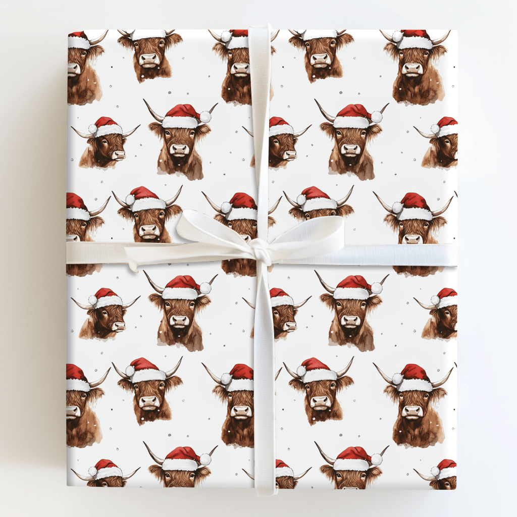 Holiday Highland Cow - Wrapping Paper - Aspen & Arlo